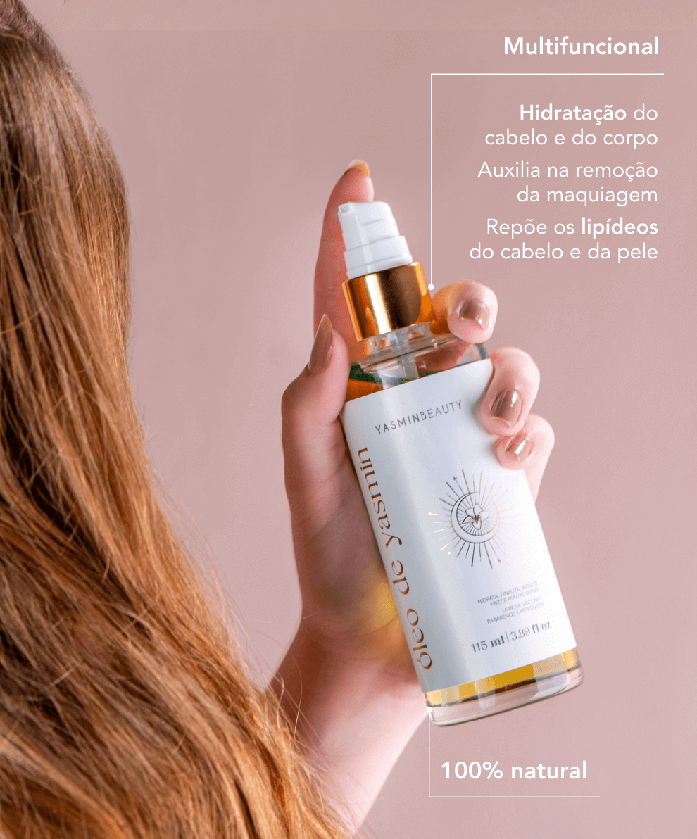 Óleo de Yasmin Multifuncional: Nutrição para os cabelos e corpo