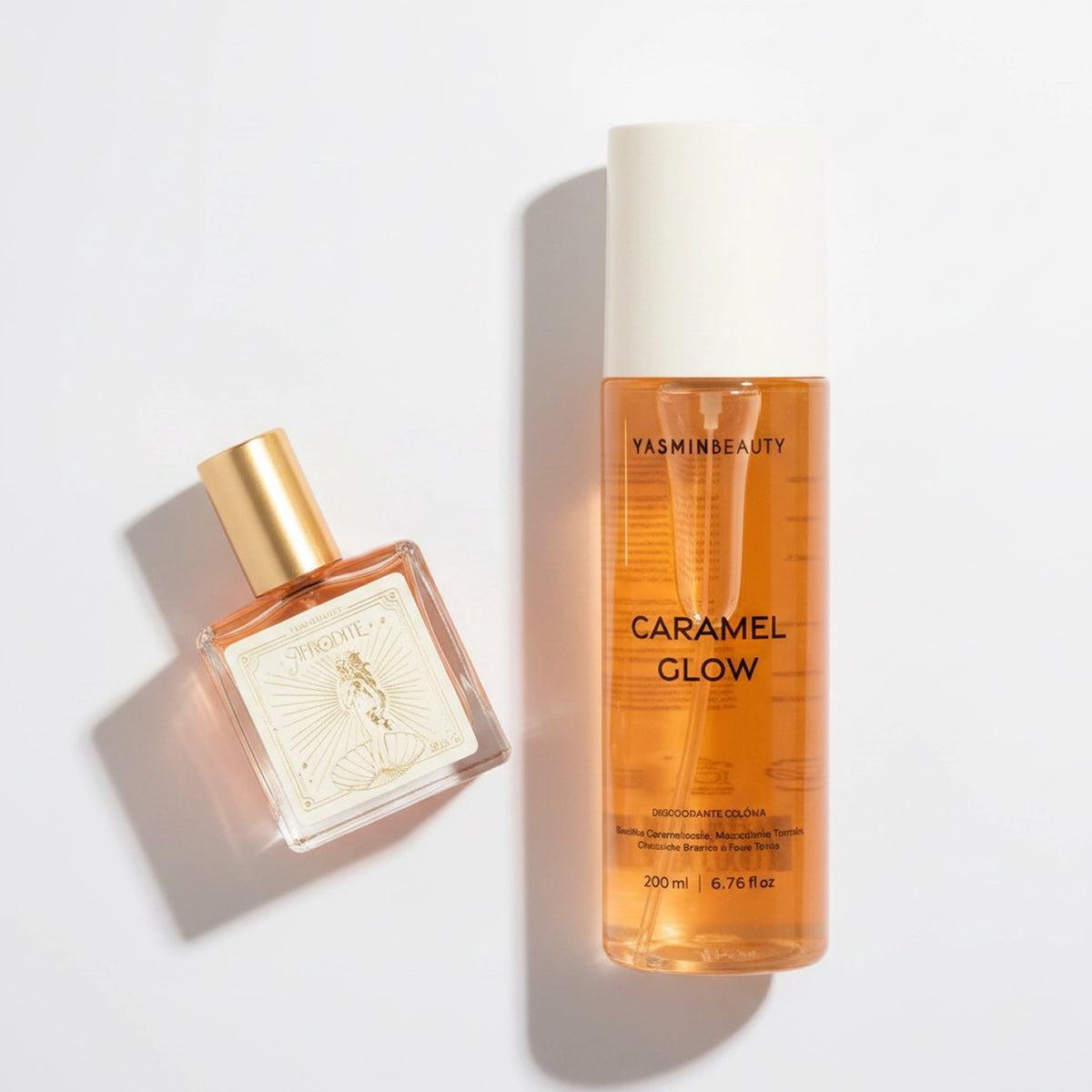 Fragrância Afrodite Miniatura + Caramel Glow